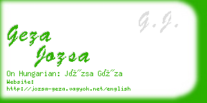 geza jozsa business card